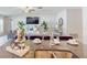 Kitchen island with sink, and a view of the living room at 993 Anchor Bend Dr, Ruskin, FL 33570