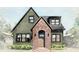Gray craftsman style home with a brick entryway and a charming front porch at 1212 E Comanche Ave, Tampa, FL 33604