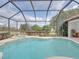Screened-in pool with a spa and plenty of room for swimming at 13315 Carnoustie Cir, Dade City, FL 33525