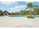 Enjoy this community pool with a large deck at 16877 Red Brick Ln, Land O Lakes, FL 34638