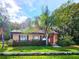 One-story house with a brown exterior and palm trees at 21732 Bell Lake Rd, Land O Lakes, FL 34639