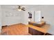 Spacious living area with parquet flooring and a built-in bar at 2303 E Osborne Ave, Tampa, FL 33610