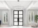 Beautiful foyer with a view of the front door, windows, and a modern light fixture at 2502 S Dundee St, Tampa, FL 33629
