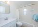 Clean bathroom, featuring a white vanity and shower/tub combo at 2511 Quincy S St, St Petersburg, FL 33711