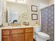 Guest bathroom with single vanity and shower/tub combo at 310 Summer Clouds Pl, Brandon, FL 33511