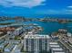 An aerial view of the building and its surrounding neighborhood at 400 Island Way # 309, Clearwater Beach, FL 33767