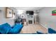 Living Room with blue sectional sofa and fireplace at 652 13Th S Ave, St Petersburg, FL 33701