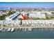Aerial view showing property location near waterfront at 657 Garland Cir, Indian Rocks Beach, FL 33785