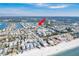 Aerial view showing property's location near beach and waterway at 657 Garland Cir, Indian Rocks Beach, FL 33785
