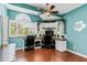 Bright home office with built-in desk and ample storage at 657 Garland Cir, Indian Rocks Beach, FL 33785