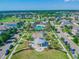 Aerial view of community with pool, playground, and gazebo at 12332 Prairie Valley Ln, Riverview, FL 33579