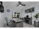 Bright home office features a large window and built-in shelving at 14040 Cascade Ln, Tampa, FL 33618