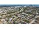 Aerial view showing home's location near highway and city skyline at 2427 10Th S Ave, St Petersburg, FL 33712