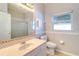 Bathroom with tile flooring, shower, and vanity at 335 Palmdale Dr, Oldsmar, FL 34677
