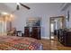 Main bedroom with a dresser, mirror, and hardwood floors at 5052 Florentine Ct, Spring Hill, FL 34608