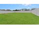 Large backyard with grassy lawn and fire pit at 5809 War Admiral Dr, Wesley Chapel, FL 33544