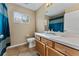 Bathroom with vanity, toilet and shower/tub combo at 5809 War Admiral Dr, Wesley Chapel, FL 33544