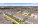 Aerial view of townhouses with surrounding landscape and city skyline in the distance at 7227 Sweet Alyssum Ct, Tampa, FL 33619