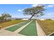 Shuffleboard court surrounded by mature trees and water views offers an outdoor recreational space at 90 S Highland Ave # 1306, Tarpon Springs, FL 34689