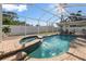 Relaxing screened-in pool and spa area with patio furniture at 10079 83Rd Way, Seminole, FL 33777