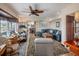 Living room with comfy seating and view of canal at 1818 Dolphin S Blvd, St Petersburg, FL 33707