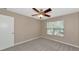 Bright bedroom with ceiling fan and window blinds at 3404 Shady Brook Ln, Sarasota, FL 34243