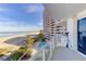 Balcony overlooking beach, pool, and ocean at 1350 Gulf Blvd # 604, Clearwater, FL 33767