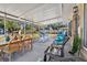 Relaxing screened porch with seating and outdoor dining table at 2533 Duncan Dr, Belleair Bluffs, FL 33770