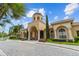 Grand entrance to the community with lush landscaping at 2765 Via Cipriani # 1232B, Clearwater, FL 33764