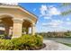 Relaxing waterfront pavilion with seating area and beautiful landscaping at 2765 Via Cipriani # 1232B, Clearwater, FL 33764