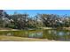 Tranquil pond view with lush greenery and trees at 2933 Jacob Crossing Ln, Holiday, FL 34691