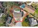 Aerial view highlighting a single-Gathering home with a sizable backyard at 3108 Ash Ct, Dunedin, FL 34698