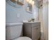 Clean bathroom with shower/tub combo, vanity, and toilet at 4042 39Th N Ave, St Petersburg, FL 33714