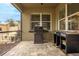 Outdoor kitchen area with grill and prep station at 11550 Lake Lucaya Dr, Riverview, FL 33579