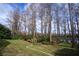 Landscaped backyard with a view of the lake and trees at 18809 Chaville Rd, Lutz, FL 33558