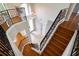 View of a grand staircase with wrought-iron railings at 18809 Chaville Rd, Lutz, FL 33558