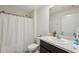 Bathroom with single vanity, shower and toilet at 2812 Gumbo Limbo Dr, Wimauma, FL 33598