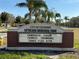 Veterans Memorial Park sign with upcoming event information at 400 Country Club Dr, Oldsmar, FL 34677