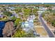 Aerial view of home and surrounding neighborhood at 404 Manor Blvd, Palm Harbor, FL 34683