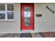 Stylish red front door with glass accents at 5425 36Th N Ave, St Petersburg, FL 33710