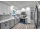 Stylish kitchen with gray shaker cabinets, white countertops, and stainless steel appliances at 5425 36Th N Ave, St Petersburg, FL 33710