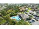 Aerial view of community pool, clubhouse, and surrounding homes at 7402 Hamilton Rd, Bradenton, FL 34209