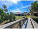 Backyard with wooden bridge and walkway at 7402 Hamilton Rd, Bradenton, FL 34209