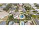 Aerial view showing home's private pool and desirable location at 9203 Sea Oaks Ct, Seminole, FL 33776