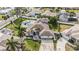 Aerial view of house, pool, and surrounding neighborhood at 9203 Sea Oaks Ct, Seminole, FL 33776