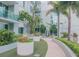 Landscaped courtyard with walking path and water feature at 111 N 12Th St # 1615, Tampa, FL 33602