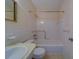 Clean bathroom with a tub, shower, and vanity at 2363 Israeli Dr # 61, Clearwater, FL 33763