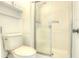 Bright bathroom with a glass-enclosed shower and a white toilet at 3124 Highlands Blvd, Palm Harbor, FL 34684