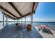 Lakefront deck with picnic tables under a covered area at 3201 Belmore Rd, Tampa, FL 33618