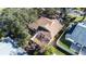 Aerial view showcasing house, backyard, and surrounding neighborhood at 354 Ixora Dr, Palm Harbor, FL 34684